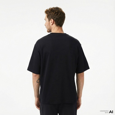  Converse Star Chevron Baskılı Oversize Fit Erkek Siyah T-Shirt