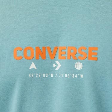  Converse Star Chevron Baskılı Oversize Fit Erkek Mavi T-Shirt