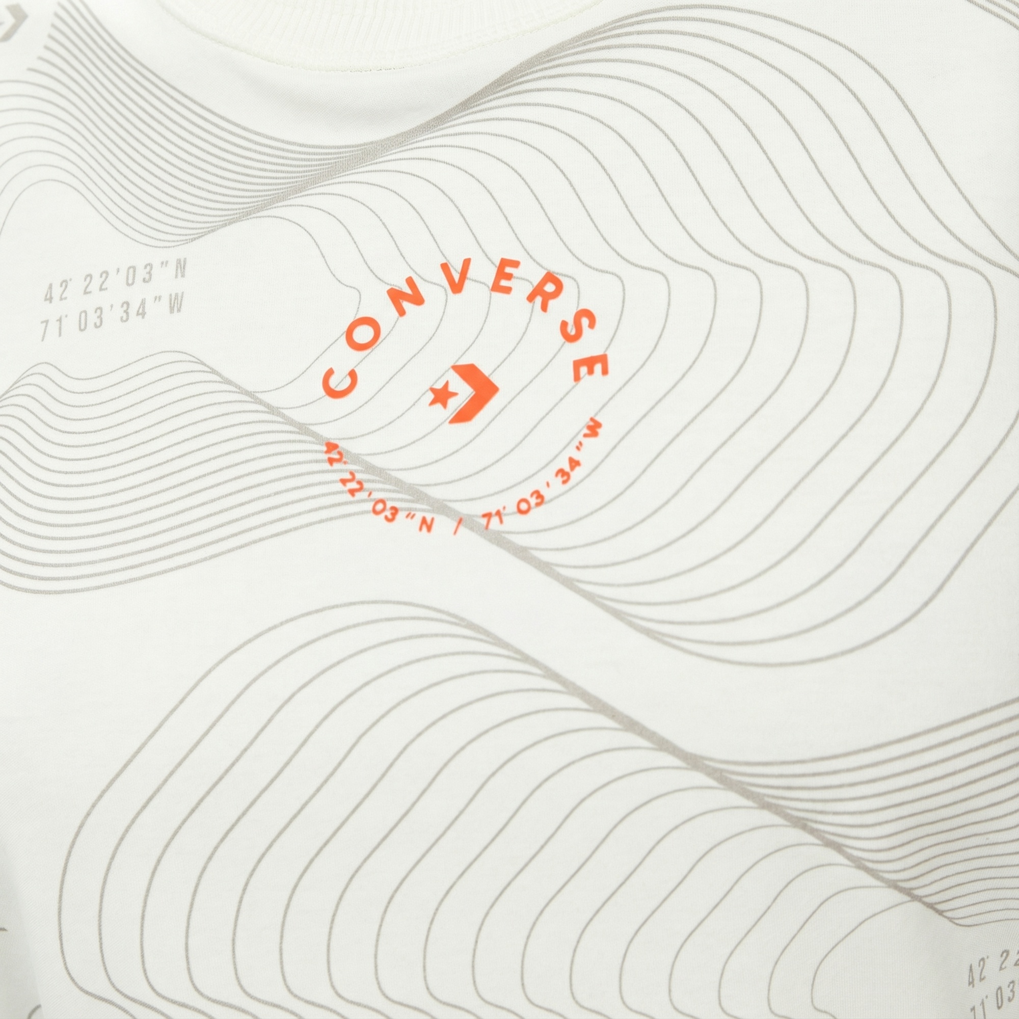 Converse Star Chevron Baskılı Kadın Beyaz T-Shirt