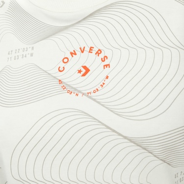  Converse Star Chevron Baskılı Kadın Beyaz T-Shirt