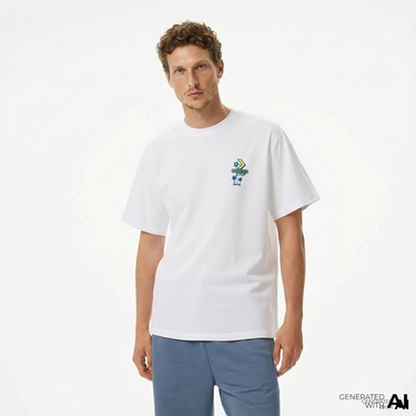  Converse Erkek Beyaz T-Shirt