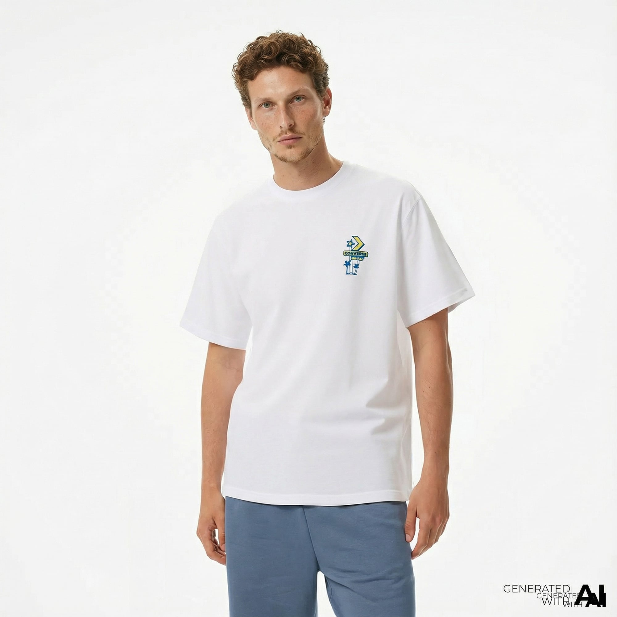  Converse Erkek Beyaz T-Shirt