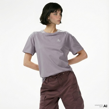  Converse Kadın Lila T-Shirt