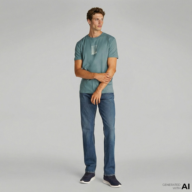  Calvin Klein Erkek Mavi T-Shirt