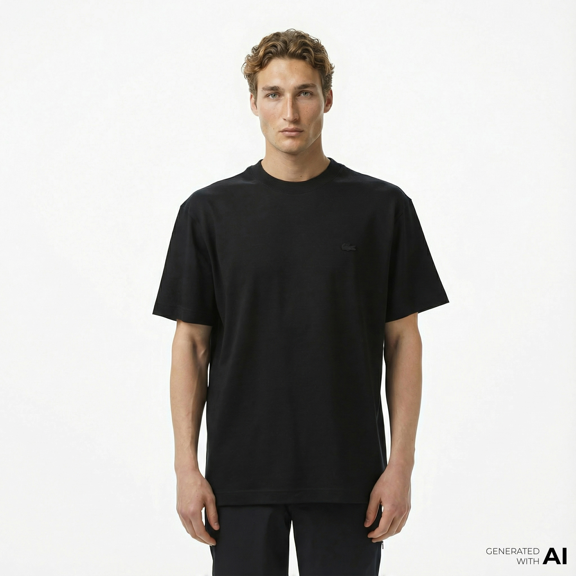  Lacoste Erkek Relaxed Fit Bisiklet Yaka Siyah T-Shirt