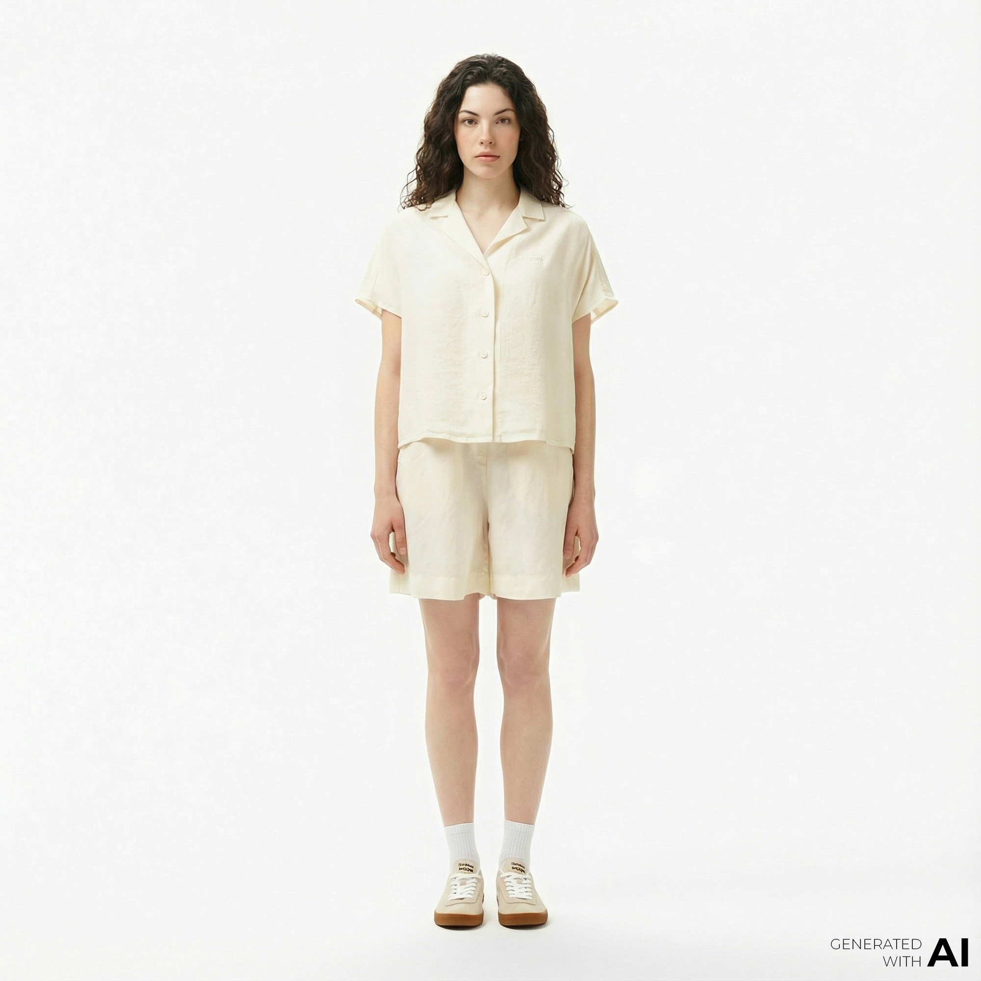 Lacoste Kadın Regular Fit Beyaz Bermuda Şort