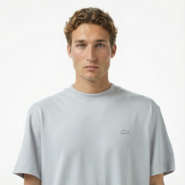  Lacoste Erkek Relaxed Fit Bisiklet Yaka Gri T-Shirt