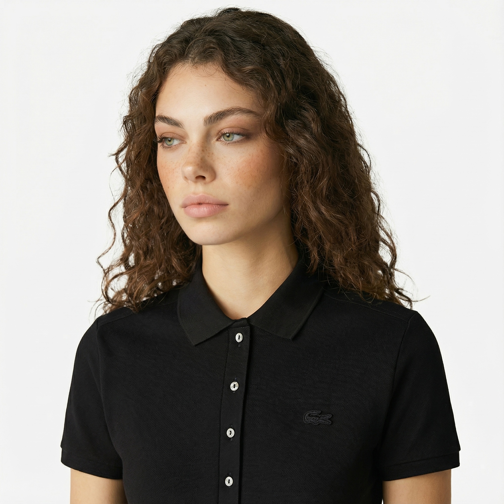 Lacoste Kadın Slim Fit Kısa Kollu Polo Yaka Siyah Elbise