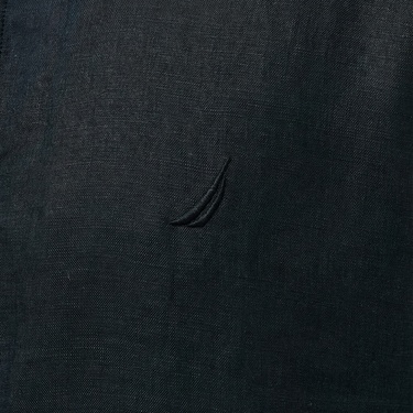  Nautica Erkek Siyah Classic Fit Keten Gömlek