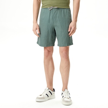  Nautica Erkek Yeşil Classic Fit Keten Bermuda