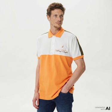  Nautica Erkek Turuncu Classic Fit Kısa Kollu Polo Yaka T-Shirt