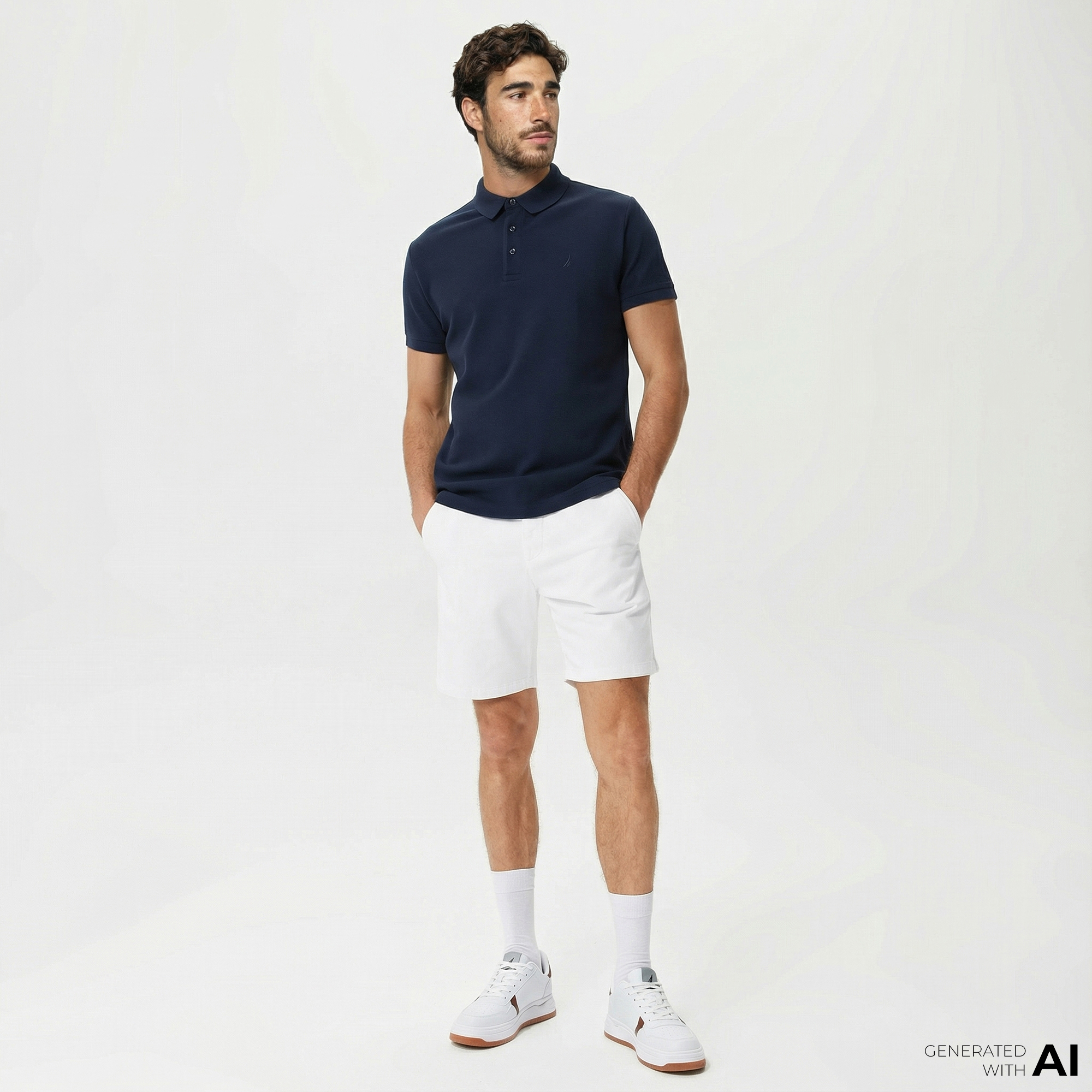  Nautica Erkek Beyaz Slim Fit Bermuda Şort