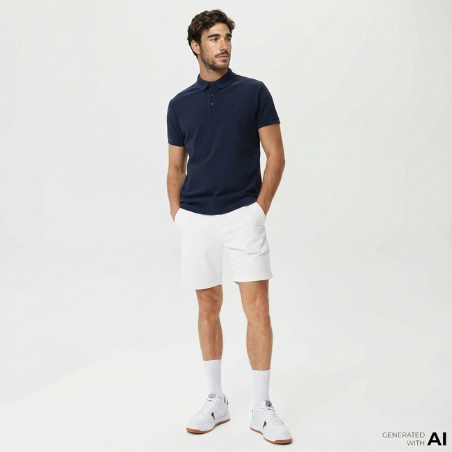  Nautica Erkek Beyaz Slim Fit Bermuda Şort