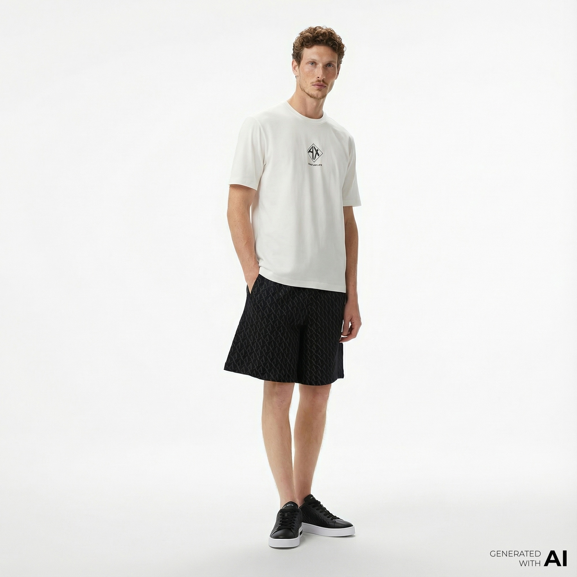 Armani Exchange Erkek Siyah Bermuda Şort