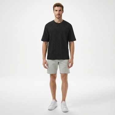  Armani Exchange Erkek Siyah Bisiklet Yaka T-Shirt