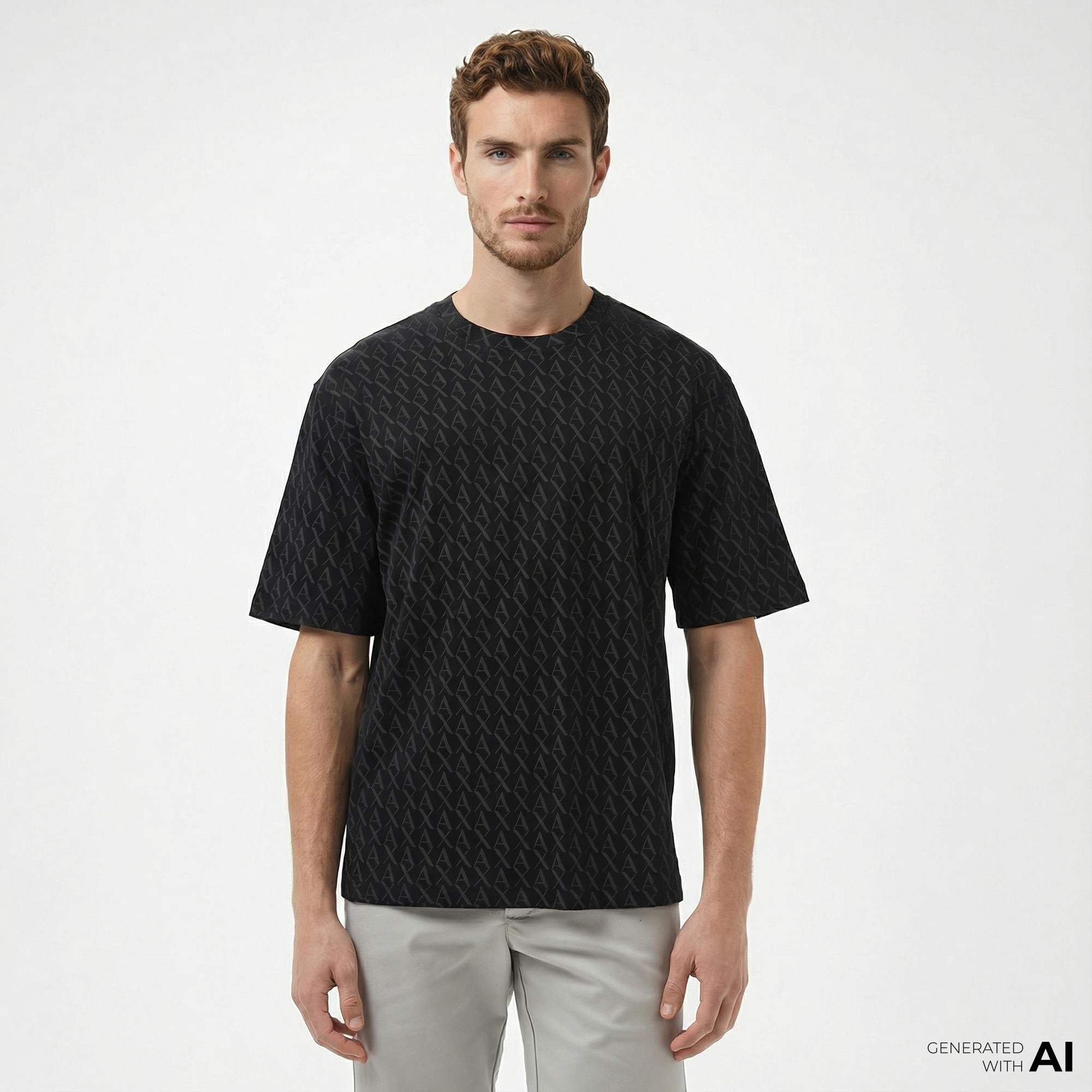 Armani Exchange Erkek Siyah Bisiklet Yaka T-Shirt