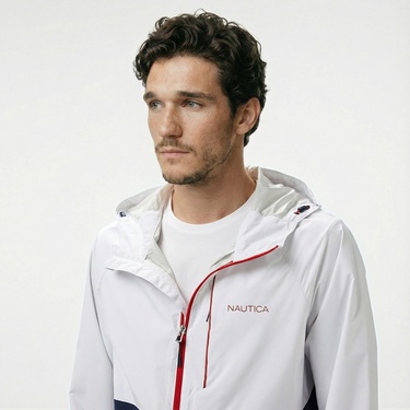  Nautica Erkek Beyaz Regular Fit Dik Yaka Mont