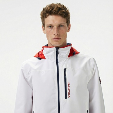  Nautica Erkek Beyaz Regular Fit Dik Yaka Mont