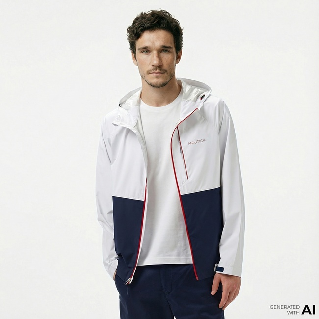  Nautica Erkek Beyaz Regular Fit Dik Yaka Mont