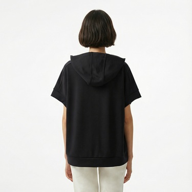  Nautica Kadın Siyah Relaxed Fit Kapüşonlu Sweatshirt