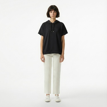  Nautica Kadın Siyah Relaxed Fit Kapüşonlu Sweatshirt