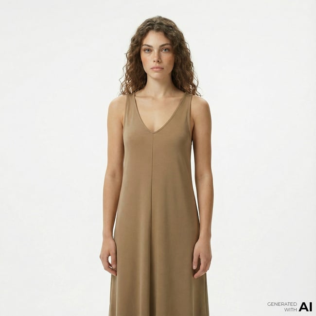  Nautica Kadın Yeşil V Yaka Kolsuz Elbise