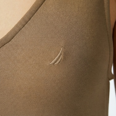  Nautica Kadın Yeşil V Yaka Kolsuz Elbise