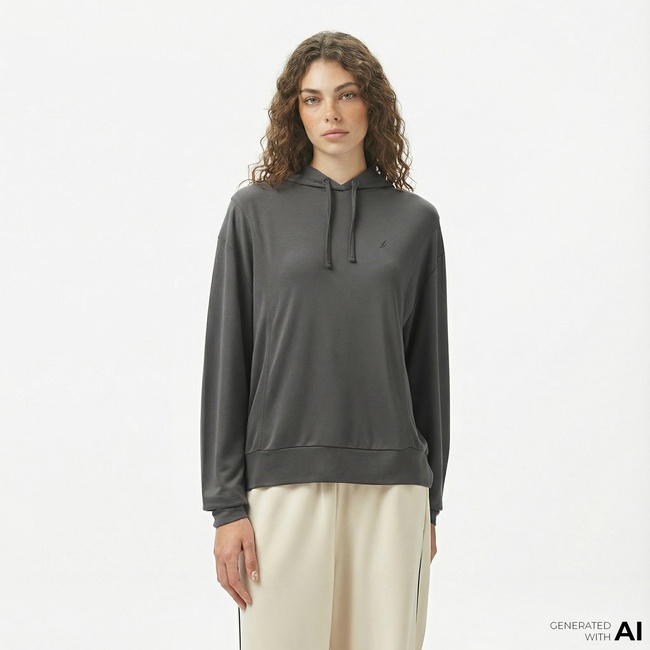  Nautica Kadın Gri Regular Fit Kapüşonlu Sweatshirt