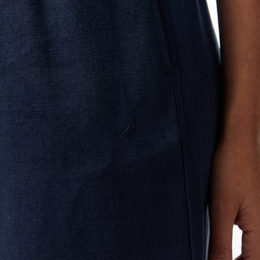  Nautica Kadın Lacivert Regular Fit Keten Karışımlı Pantolon