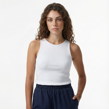  Nautica Kadın Lacivert Regular Fit Keten Karışımlı Pantolon