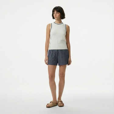  Nautica Kadın Beyaz Slim Fit Triko