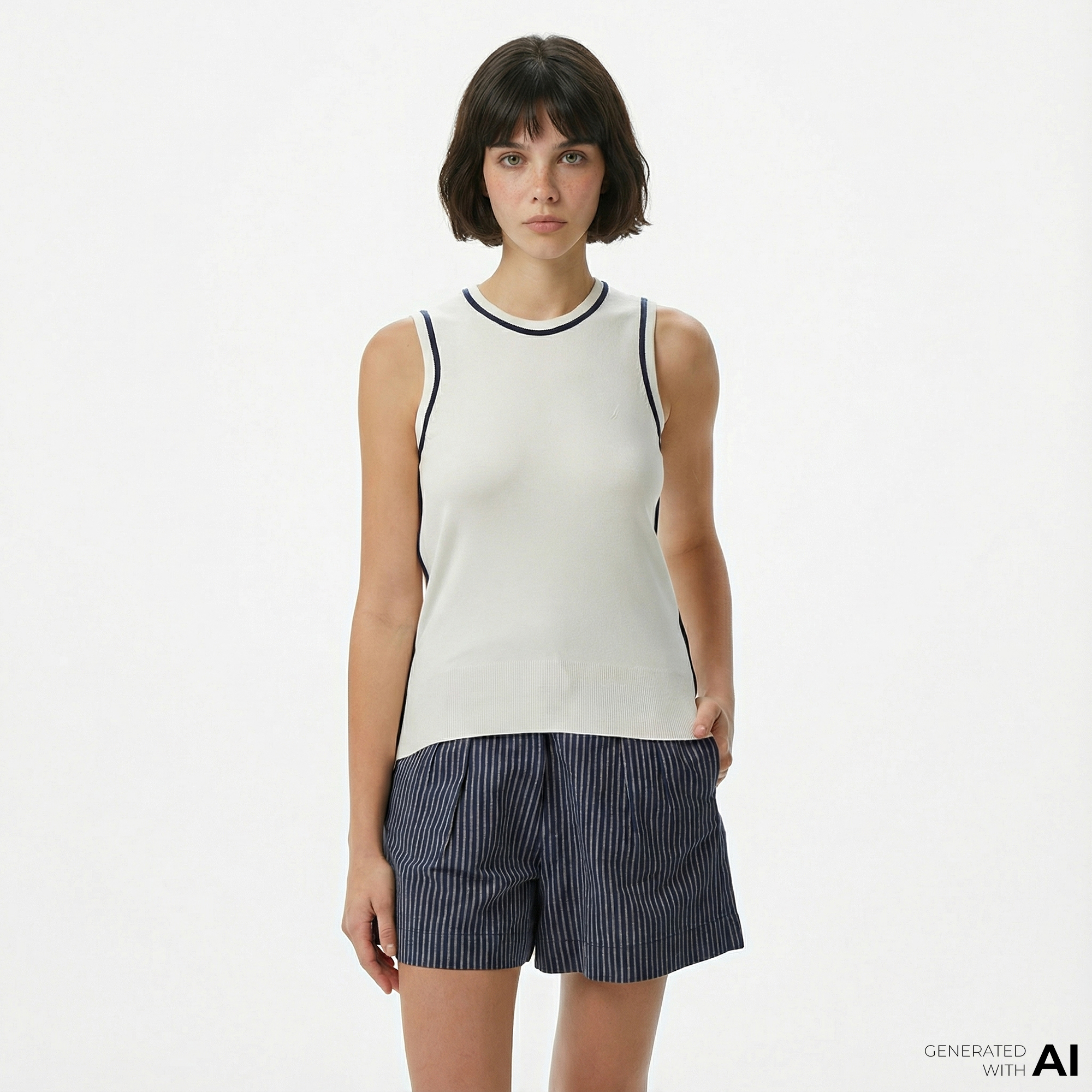  Nautica Kadın Beyaz Slim Fit Triko