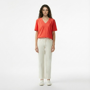  Nautica Kadın Kırmızı Regular Fit T-Shirt