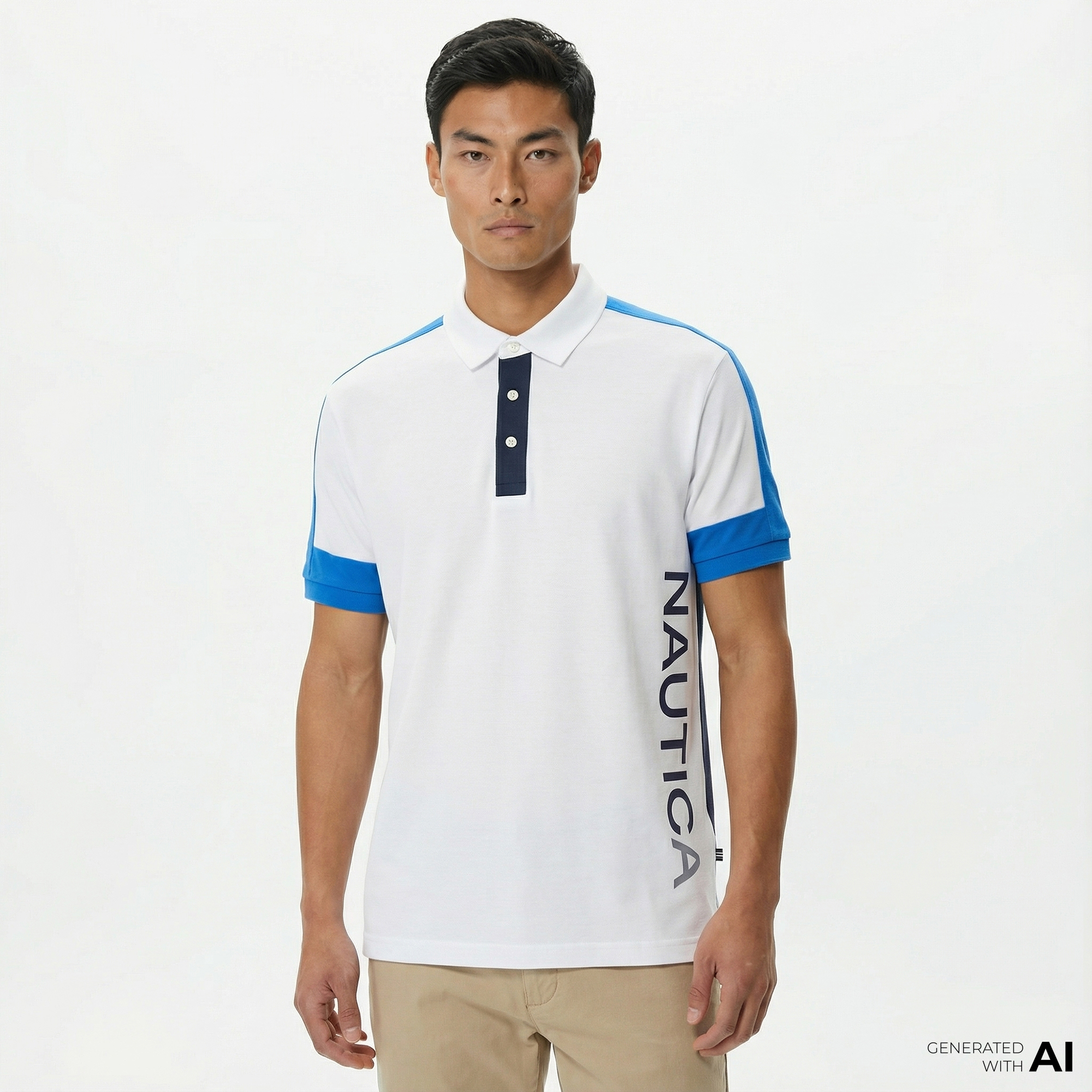  Nautica Erkek Beyaz Classic Fit Kısa Kollu Polo
