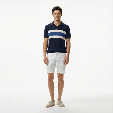  Nautica Erkek Lacivert Classic Fit Çizgili Triko