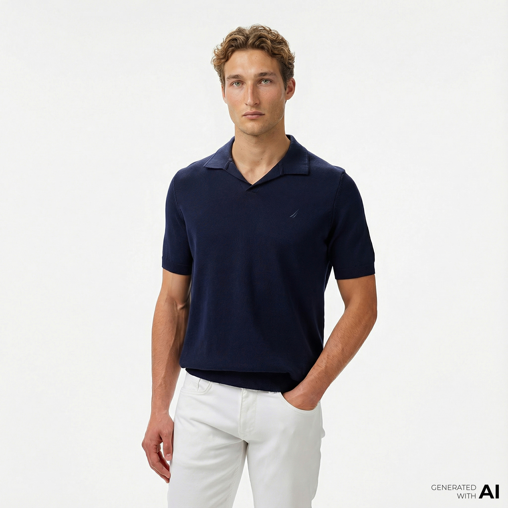  Nautica Erkek Lacivert Classic Fit Triko