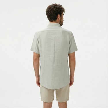  Nautica Erkek Yeşil Classic Fit Çizgili Gömlek