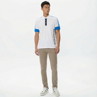  Nautica Erkek Beyaz Classic Fit Kısa Kollu Polo