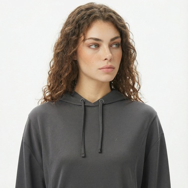  Nautica Kadın Gri Regular Fit Kapüşonlu Sweatshirt