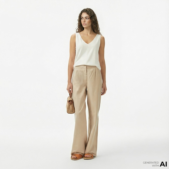  Nautica Kadın Bej Regular Fit Pantolon