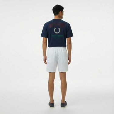  Fred Perry On Court Erkek Beyaz Şort