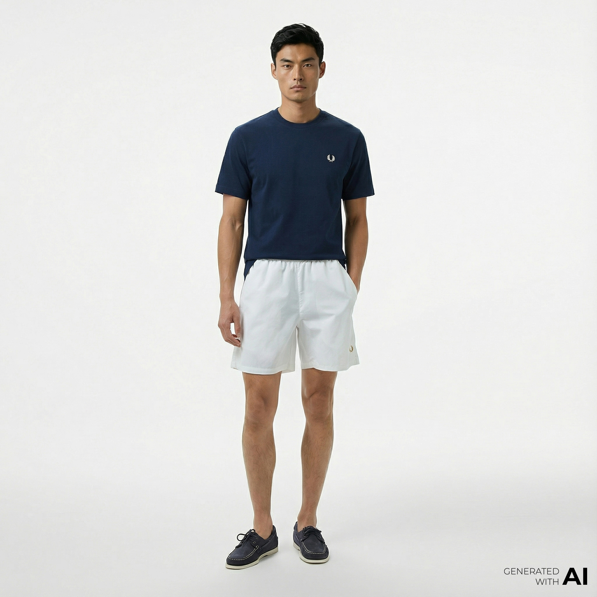  Fred Perry On Court Erkek Beyaz Şort