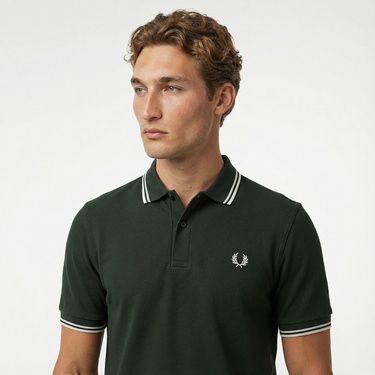  Fred Perry Twin Tipped Erkek Yeşil T-Shirt