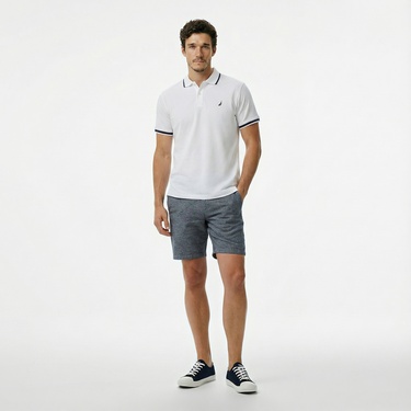  Nautica Erkek Beyaz Classic Fit Polo Yaka T-Shirt