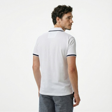  Nautica Erkek Beyaz Classic Fit Polo Yaka T-Shirt