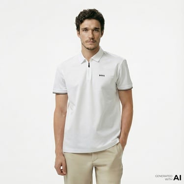  Boss Philix Pima Erkek Beyaz Polo