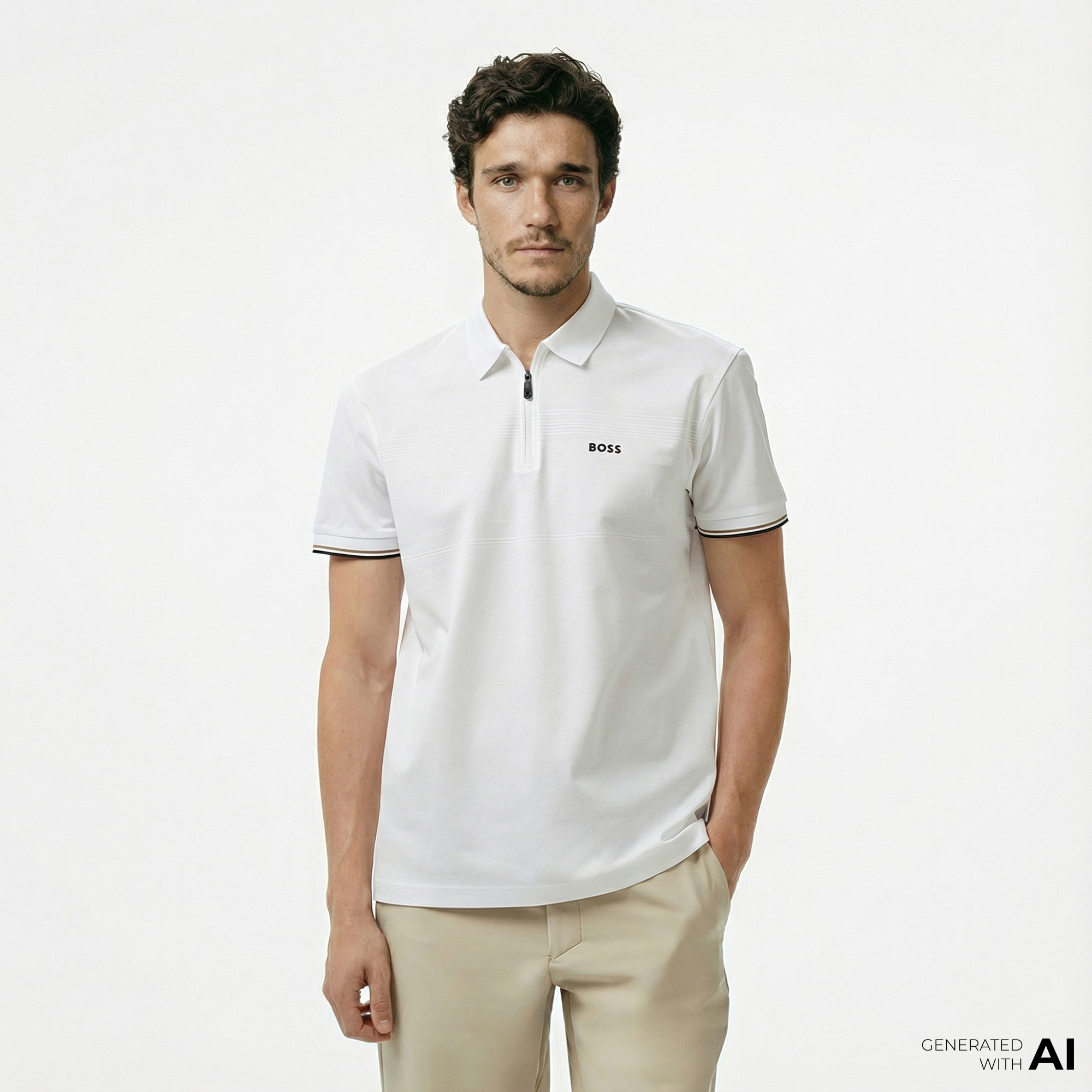  Boss Philix Pima Erkek Beyaz Polo