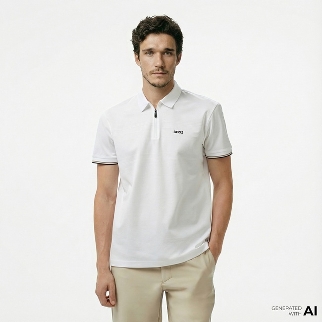  Boss Philix Pima Erkek Beyaz Polo