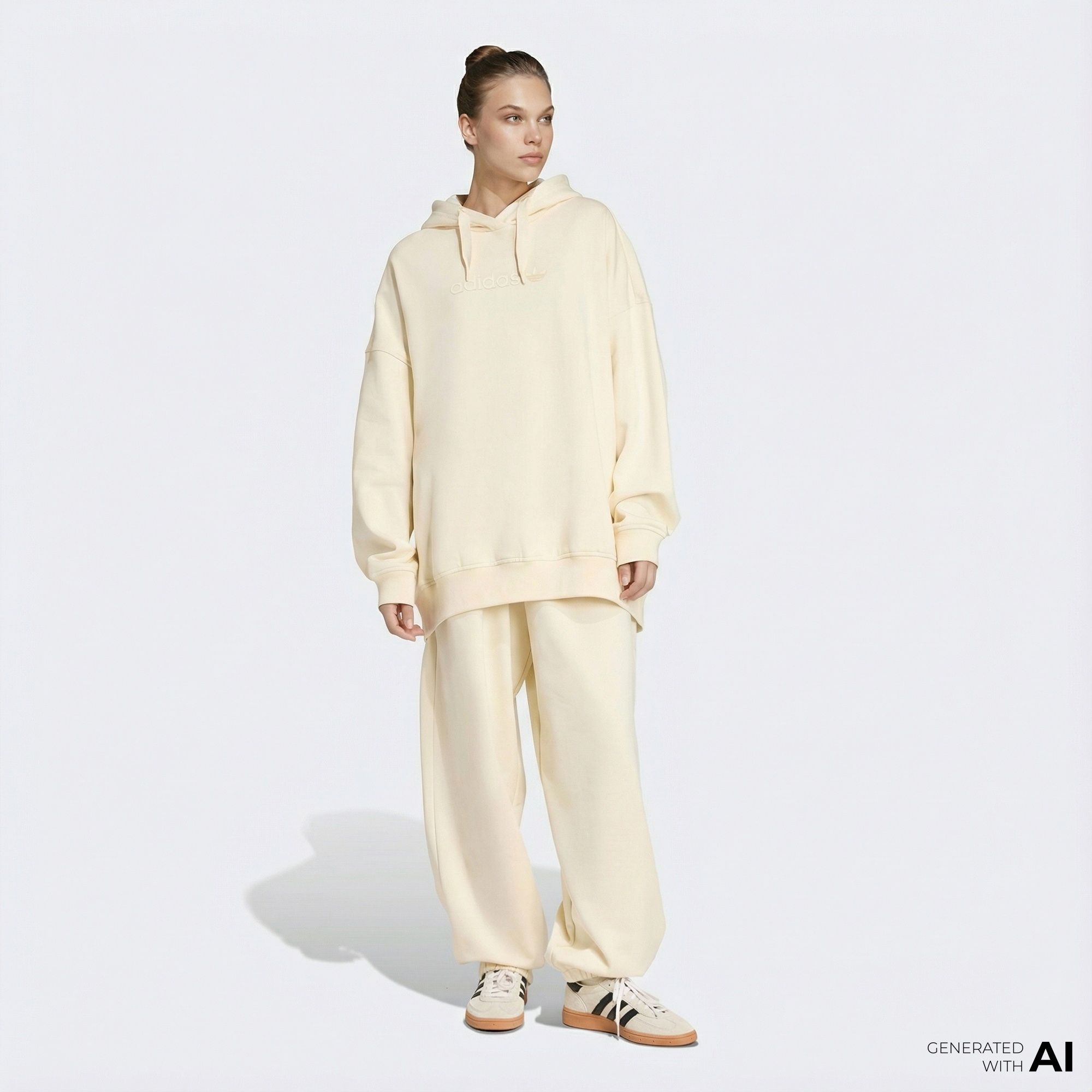 adidas Essentials Lin Kadın Krem Hoodie