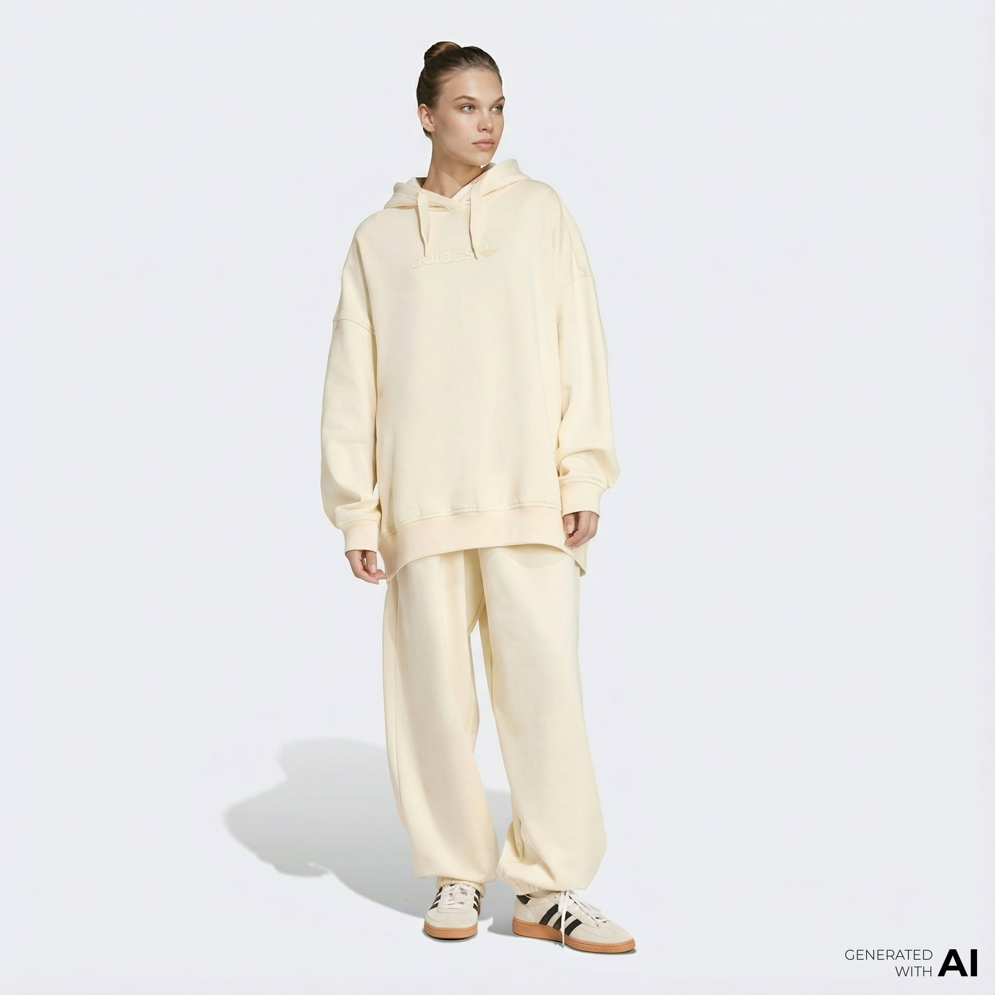  adidas Essentials Lin Kadın Krem Hoodie